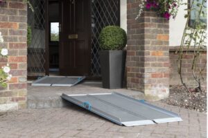 Portable ramp at a front door