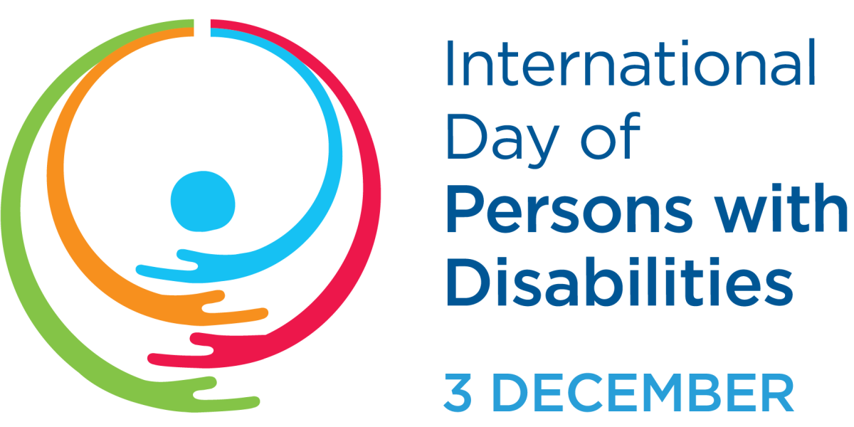 International day of persons with disabilities - 3rd of December. Green, Orange, Blue & red half circles