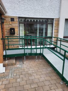 Wheelchair ramp in the front garden