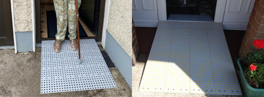 Threshold ramp at a doorway