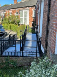 Black modular ramp in a conservation area