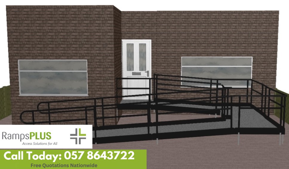 Access Ramps Ireland. Modular ramp at the front of a house