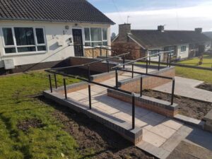 Handrails along a pathway