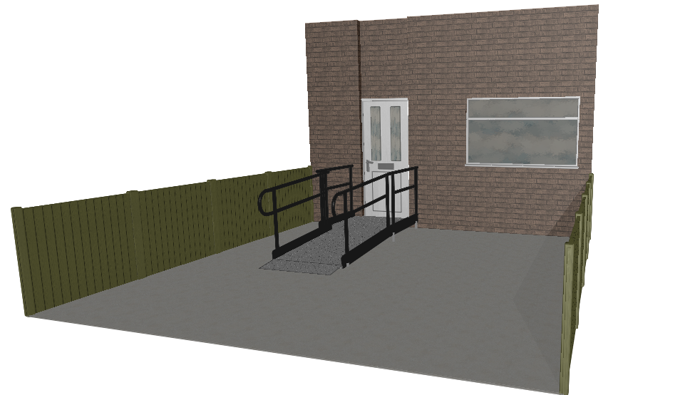 3D drawing of modular mobility ramps