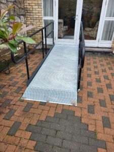 modular disability ramp at a back door